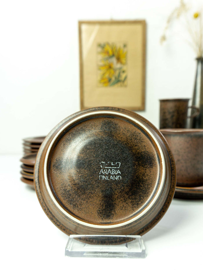 12 x TRIO of 1960s ARABIA RUSKA Finland coffee set cup + saucer + plate, Design Ulla Procope