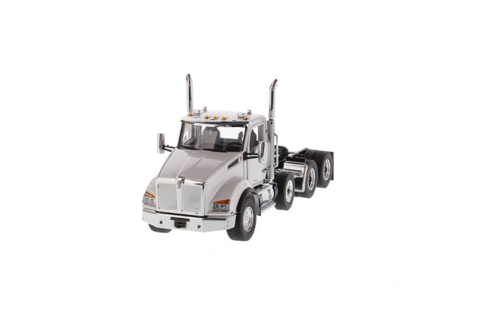 1:50 Kenworth T880S SBFA Day Cab Tandem Tractor with Pusher Axle- Metallic White cab, 71058  *INCOMING JUNE
