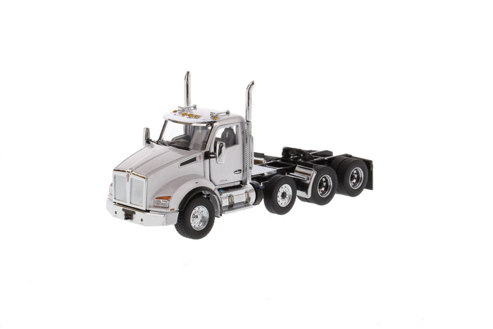 1:50 Kenworth T880S SBFA Day Cab Tandem Tractor with Pusher Axle- Metallic White cab, 71058  *INCOMING JUNE