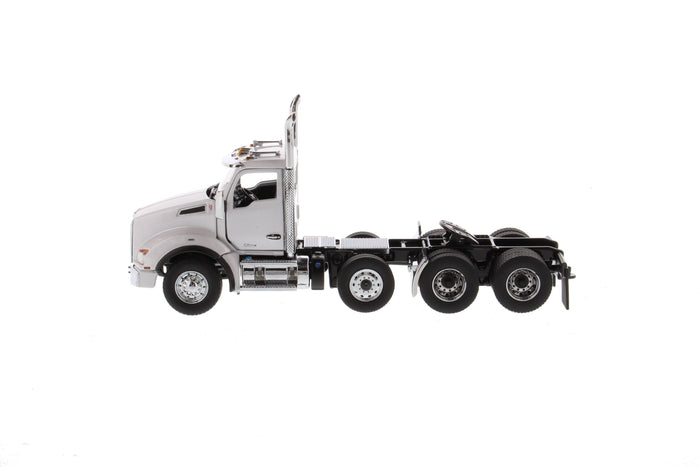 1:50 Kenworth T880S SBFA Day Cab Tandem Tractor with Pusher Axle- Metallic White cab, 71058  *INCOMING JUNE