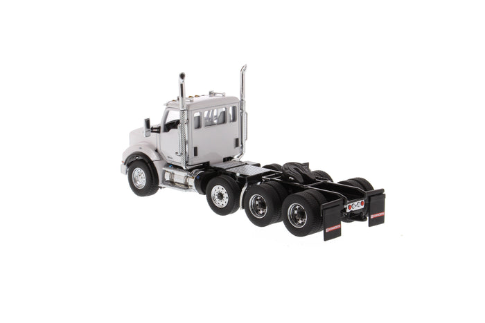1:50 Kenworth T880S SBFA Day Cab Tandem Tractor with Pusher Axle- Metallic White cab, 71058  *INCOMING JUNE