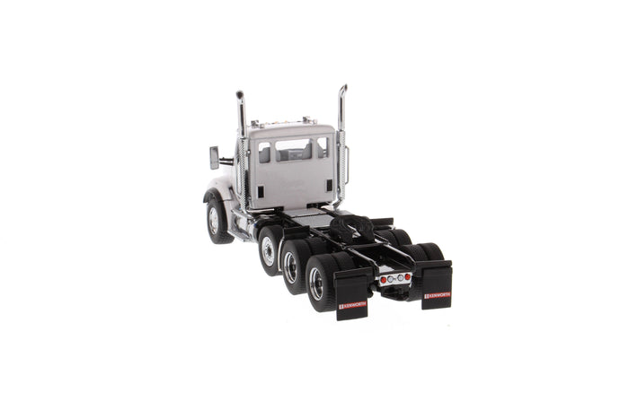 1:50 Kenworth T880S SBFA Day Cab Tandem Tractor with Pusher Axle- Metallic White cab, 71058  *INCOMING JUNE