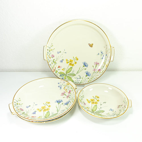 1950s Krautheim "Wiesengrund und Bergeshöh'n" Tableware, round cake plates