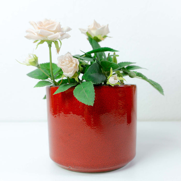 1960s Carstens Tönnishof WGP CERAMIC PLANTER, high glossy fire red