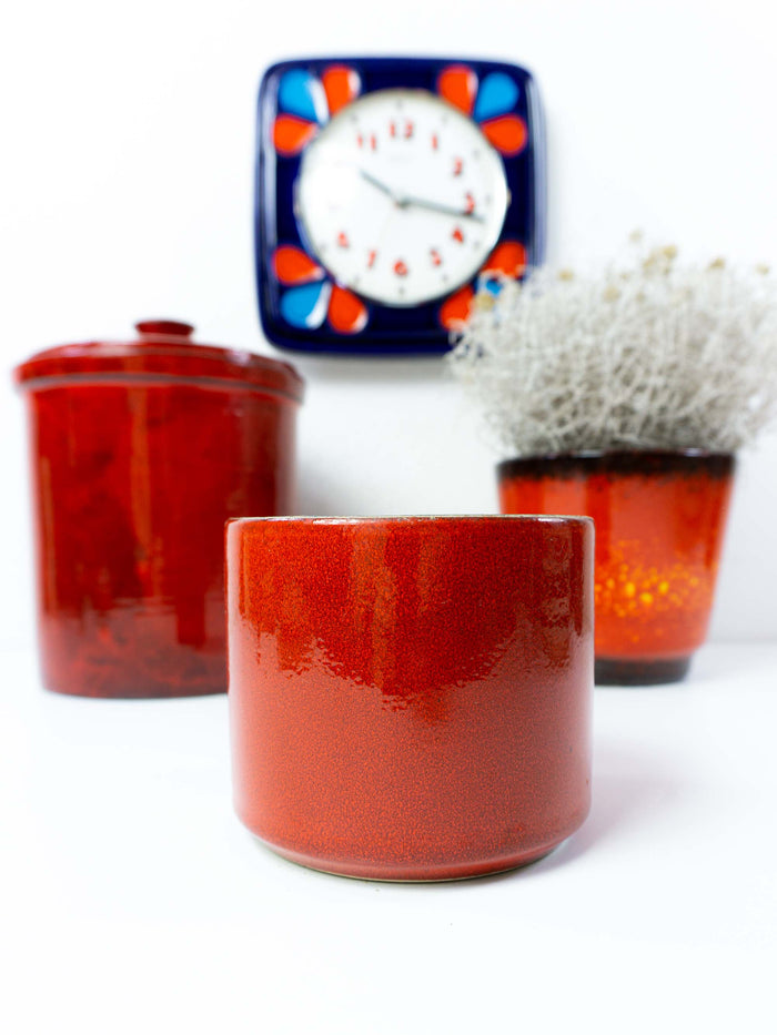 1960s Carstens Tönnishof WGP CERAMIC PLANTER, high glossy fire red