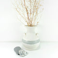 1960s CERAMIC VASE by SILBERDISTEL Westgermany 80/23 beige off-white gray