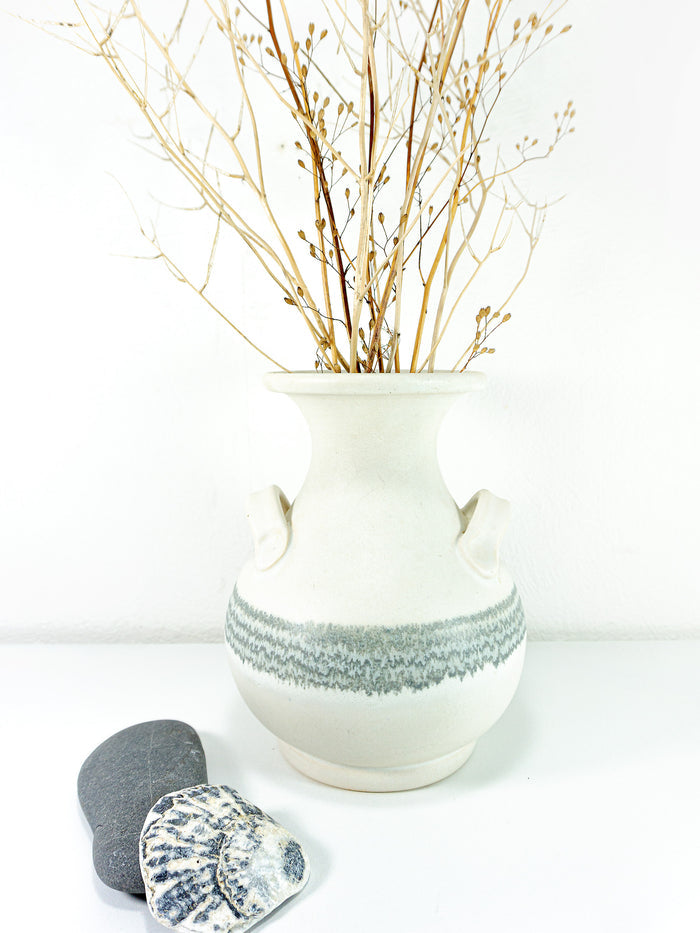 1960s CERAMIC VASE by SILBERDISTEL Westgermany 80/23 beige off-white gray