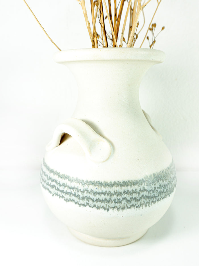 1960s CERAMIC VASE by SILBERDISTEL Westgermany 80/23 beige off-white gray