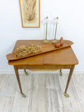 1960s flat TEAK WOOD BOWL Plate Fruit Decor Serving Tray 1 of 3