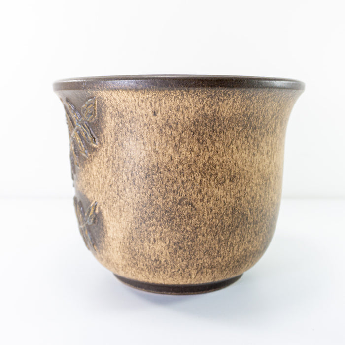 1960s midcentury beige brown CERAMIC PLANTER POT 021/16 Westgerman Pottery