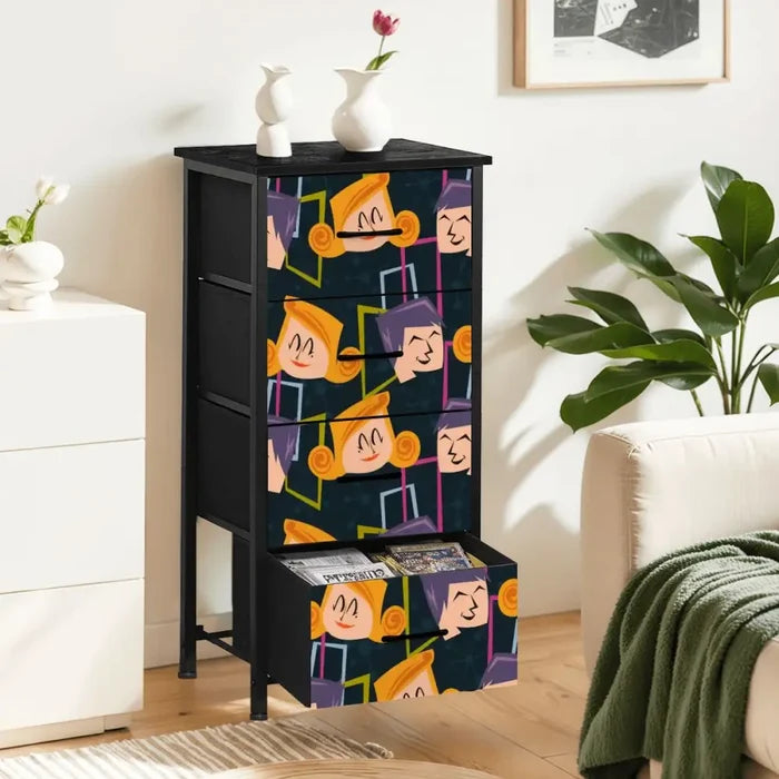 1960s Midcentury Retro Dresser – Lightweight 4-Drawer Storage - One Size - retro dresser