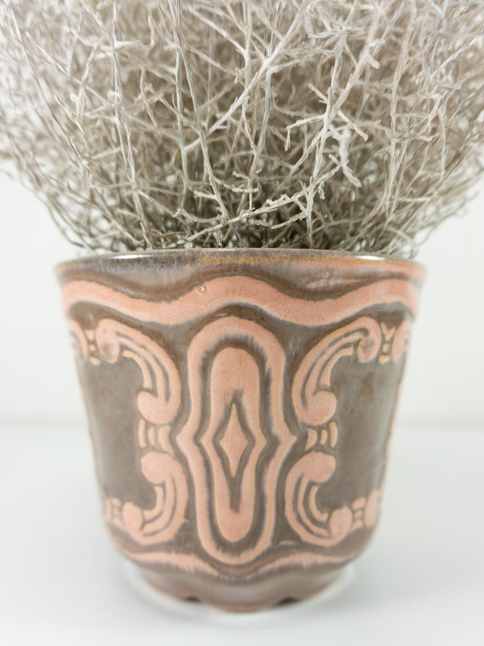 1960s WGP CERAMIC PLANTER by Bay Keramik 632-14, apricot rose gray