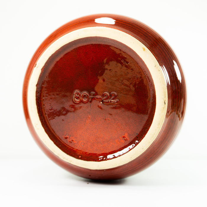 1960s XL CERAMIC PLANTER red white beige by Scheurich 807-22 Westgerman Pottery