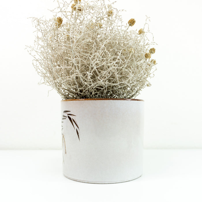 1970s CERAMIC PLANTER by MAREI Westgerman pottery, handpainted brown beige white