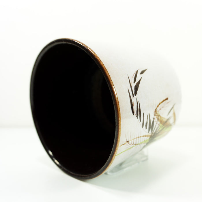 1970s CERAMIC PLANTER by MAREI Westgerman pottery, handpainted brown beige white