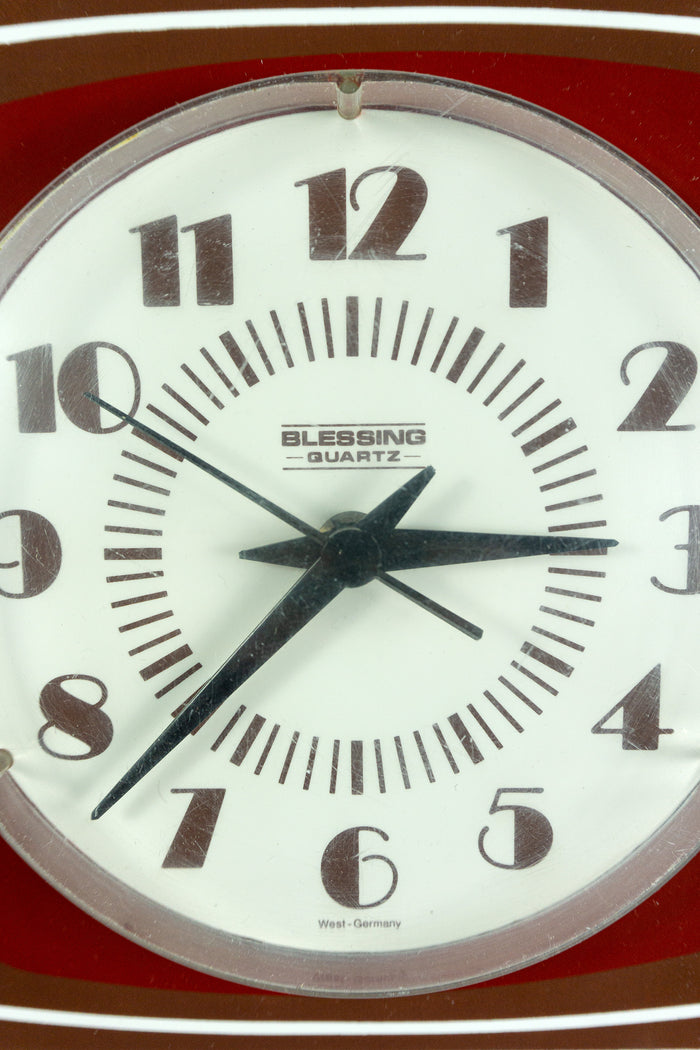 1970s Westgerman Midcentury Plastic Battery Clock By Blessing