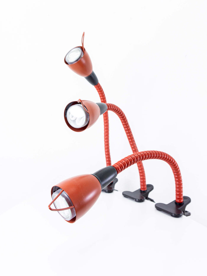 1980s IKEA Memphis Style CLAMP-ON LAMP K9701 in burgundy black