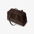 24-Hour Work & Travel Bag – 17" Laptop Leather Briefcase with Luggage Strap