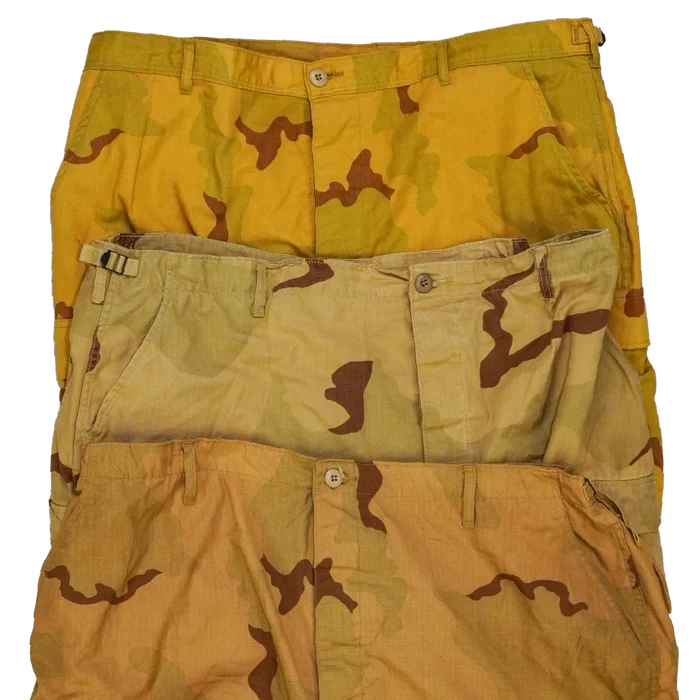 3 Colour Desert Yellow Dyed Trousers - Film Production Used - Combat Trousers