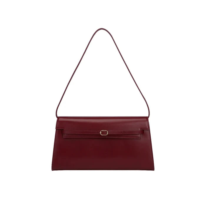 3-Way Baguette Bag – Maroon Nappa Calf Leather
