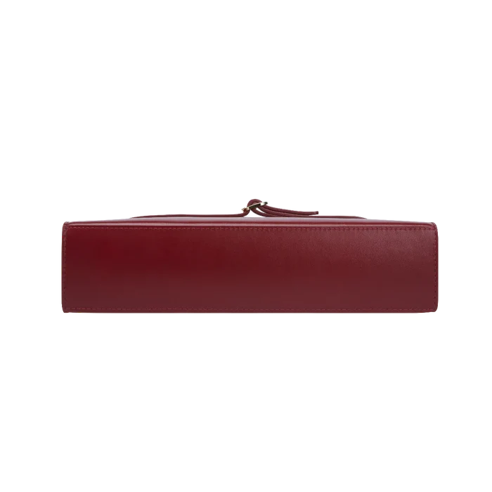 3-Way Baguette Bag – Maroon Nappa Calf Leather
