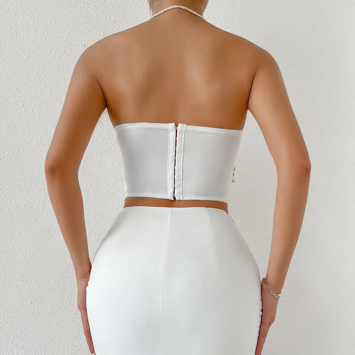 3D Butterfly Strapless Corset Top fashionnsio