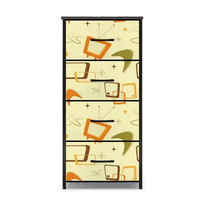 4-Drawer Retro Dresser: 1960s Design Midcentury Modern Storage - One Size - retro dresser