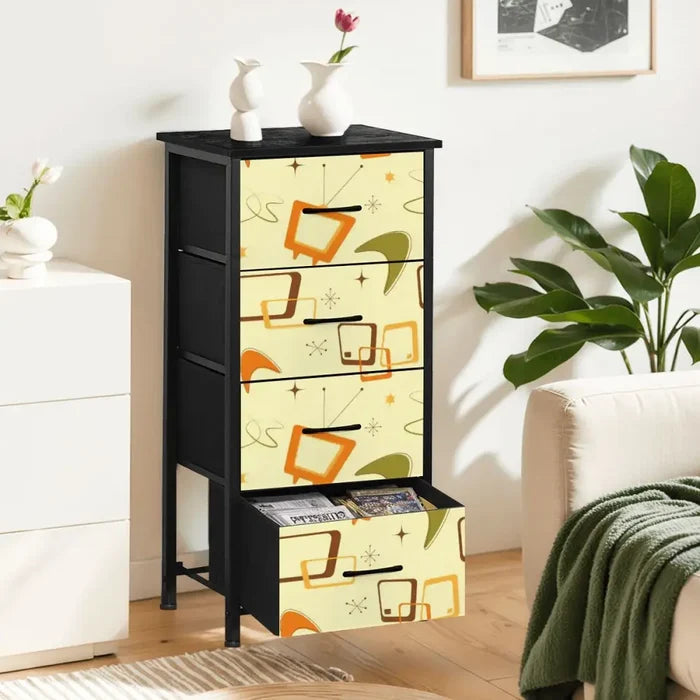 4-Drawer Retro Dresser: 1960s Design Midcentury Modern Storage - One Size - retro dresser