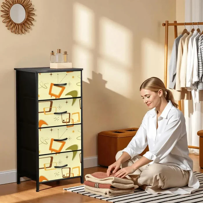 4-Drawer Retro Dresser: 1960s Design Midcentury Modern Storage - One Size - retro dresser