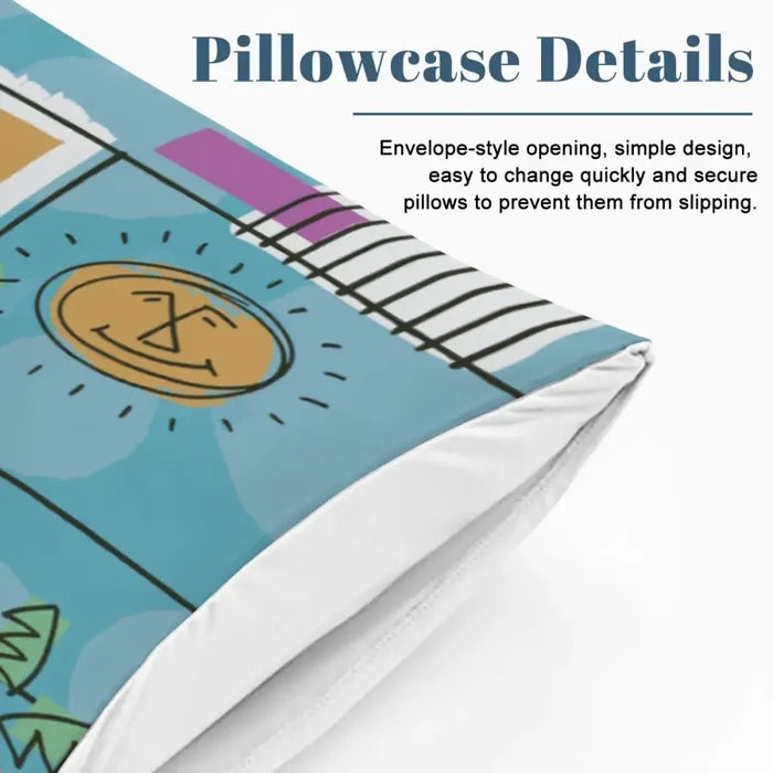 50s Pattern 3 pcs Duvet Cover Set Set: Retro Midcentury Bedding - retro bedding