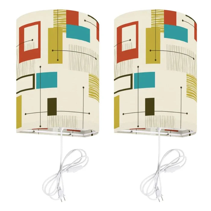 50s Retro Wall Sconces Set – Smart LED Geometric Colorful - US Plug - retro wall sconces