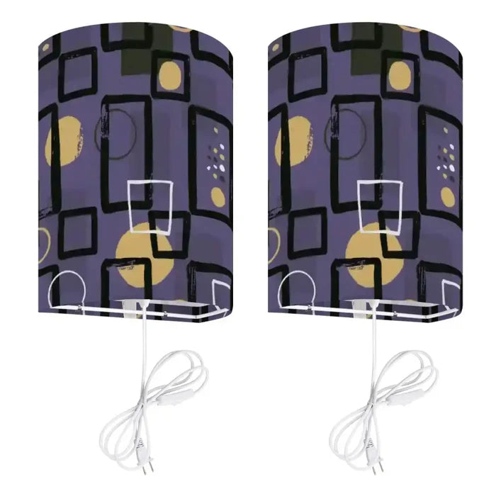 50s Retro Wall Sconces Set – Smart LED Violet Geometric - US Plug - retro wall sconces