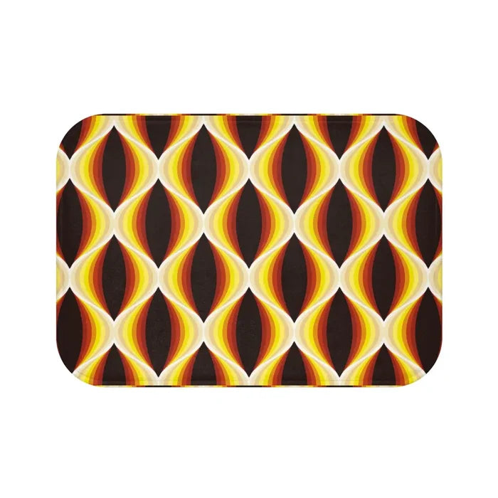 60s Honeycomb Pattern Bathroom Mat | Mid Century Retro Decor - 24’’ × 17’’ - retro bathroom