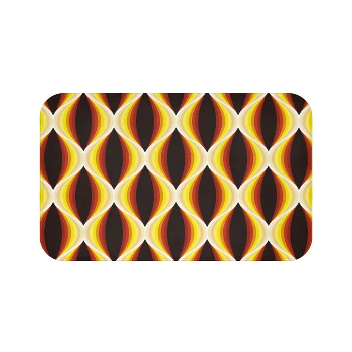 60s Honeycomb Pattern Bathroom Mat | Mid Century Retro Decor - retro bathroom