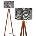 60s Op-Art Black White Retro Tripod Floor Lamp - Scandi Nordic Light - US Plug - retro floor lamps