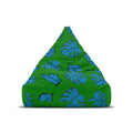 60s Retro Monstera Leaf Bean Bag Chair Cover - Blue Green Midcentury Decor, 2 sizes