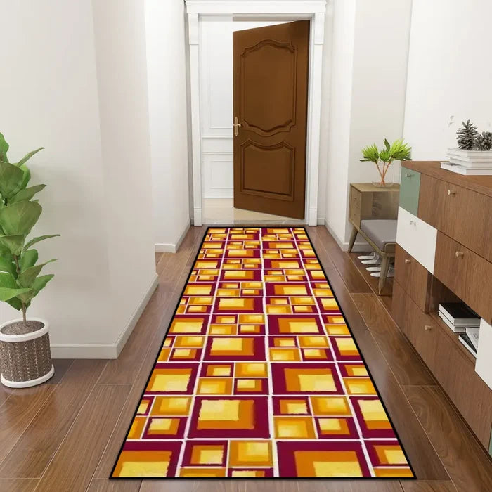 70s Pattern Retro Runner Rug – Midcentury Home Hallway Decor Multi Sizes - 24’’x72’’ - retro runner