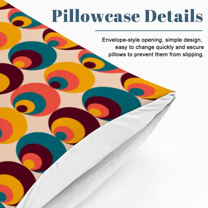 70s Peacock Eye Pattern 3 pcs Duvet Cover Set Midcentury Retro Full Size - retro bedding