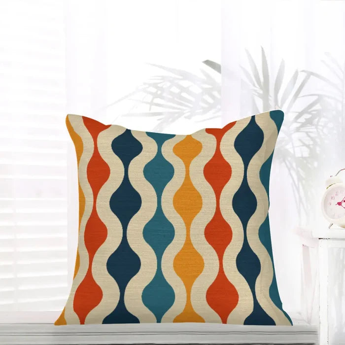 70s Retro Midcentury Pillow Cover – Soft Cotton Blend Sofa Cushion - retro pillow