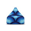 70s Retro Peacock Eye Home Decor Bean Bag Cover – Blue Midcentury Modern Seat - 27’’ × 30’’ × 25’’ / Without insert