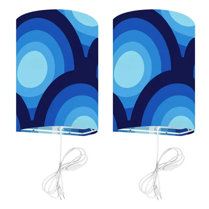 70s Retro Wall Sconces Set – Smart LED Blue Concentric Circles - US Plug - retro wall sconces