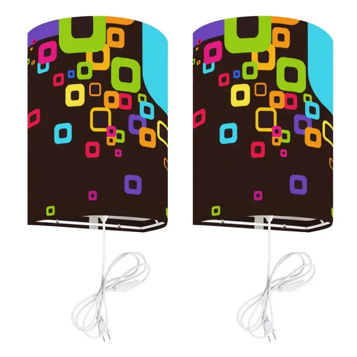 70s Retro Wall Sconces Set – Smart LED Geometric Rainbow - US Plug - retro wall sconces