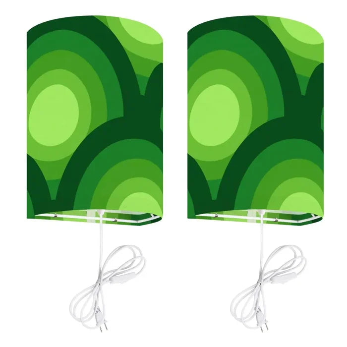 70s Retro Wall Sconces Set – Smart LED Green Concentric Circles - US Plug - retro wall sconces