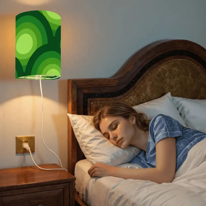 70s Retro Wall Sconces Set – Smart LED Green Concentric Circles - retro wall sconces
