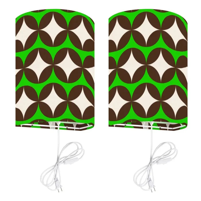 70s Retro Wall Sconces Set – Smart LED Green Geometric - US Plug - retro wall sconces