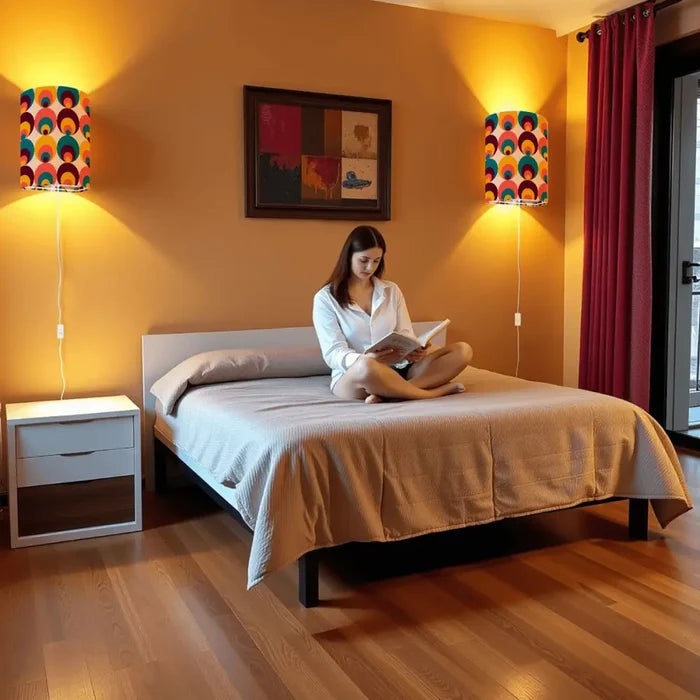 70s Retro Wall Sconces Set – Smart LED Multicolor Dots - retro ads