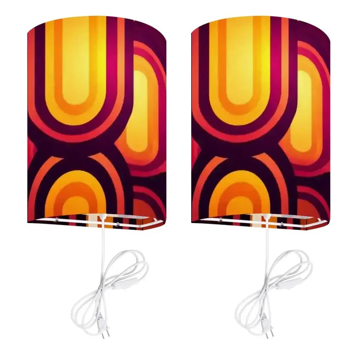 70s Retro Wall Sconces Set – Smart LED Orange Brown - US Plug - retro wall sconces