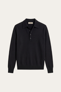 Alessandro Merino Polo Knit Black