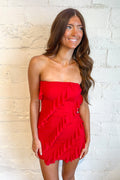All Yours Ruffle Tube Dress, Red Mini Dress, Mini Dress, Dresses, Going Out Dress, Adeline Boutique, Dallas Boutique, Boutique Dresses, Women's Clothing Boutique