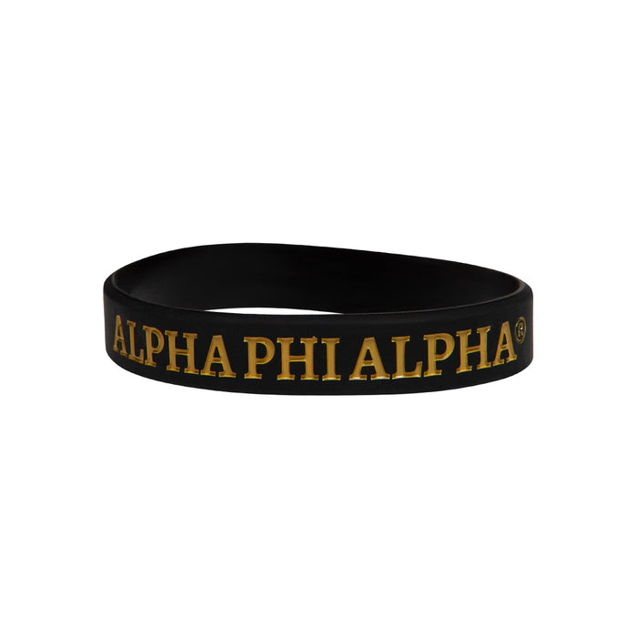 Alpha Solid Black Silicone Wristband